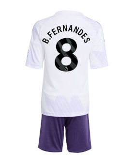 Manchester United Bruno Fernandes #8 Maglia Gara Trasferta Repliche 2025-26 Bambino Maniche Corte